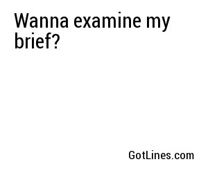 Wanna examine my brief?
