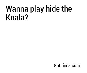 Wanna play hide the Koala?
