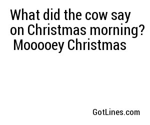 What did the cow say on Christmas morning?  Mooooey Christmas
