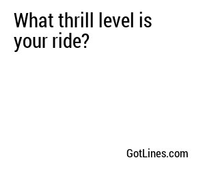 What thrill level is your ride?
