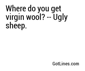 Where do you get virgin wool? -- Ugly sheep.