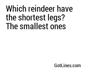 Which reindeer have the shortest legs? The smallest ones
