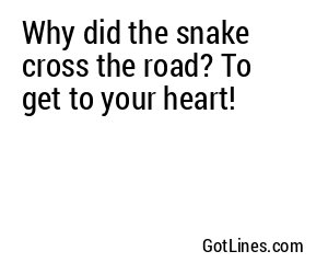 Why did the snake cross the road? To get to your heart!