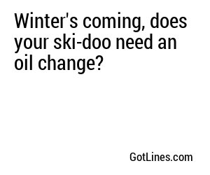 Winter's coming, does your ski-doo need an oil change?