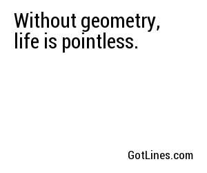 Without geometry, life is pointless.