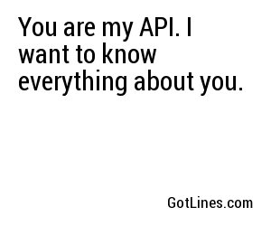 You are my API. I want to know everything about you.