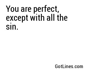 You are perfect, except with all the sin.
