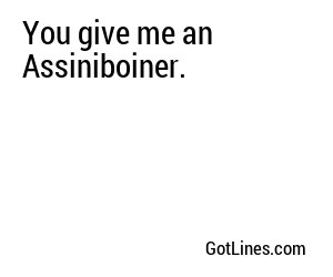 You give me an Assiniboiner.
