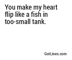 You make my heart flip like a fish in too-small tank.