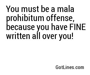 You must be a mala prohibitum offense, because you have FINE written all over you!
