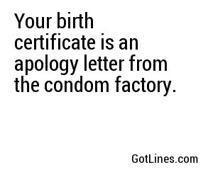 your birth certificate is an apology letter from joke birth certificate