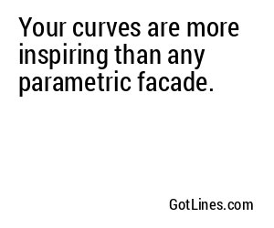 Your curves are more inspiring than any parametric facade.