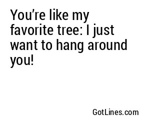 You’re like my favorite tree: I just want to hang around you!