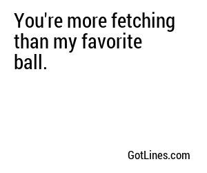 You're more fetching than my favorite ball.
