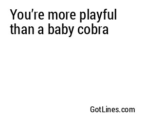 You’re more playful than a baby cobra ✨