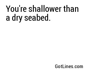 You're shallower than a dry seabed.