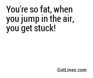 You're so fat, when you jump in the air, you get stuck!