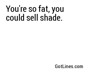 You're so fat, you could sell shade.