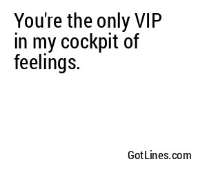 You're the only VIP in my cockpit of feelings.