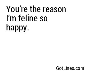 You’re the reason I’m feline so happy.